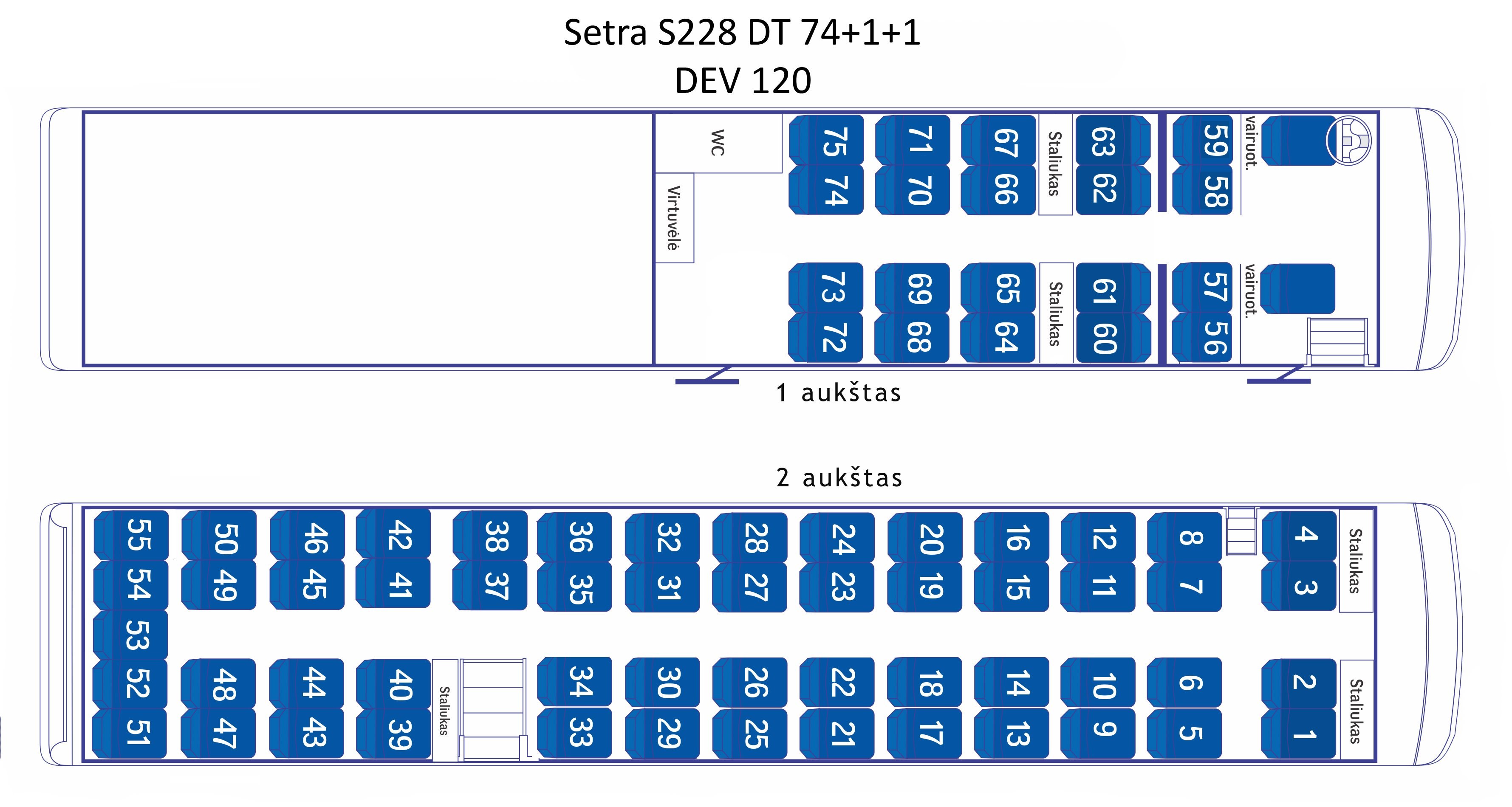 Setra s 431 DT 78 схема мест