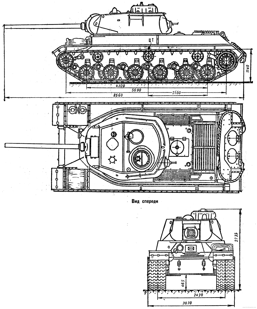 Чертеж танка ис3