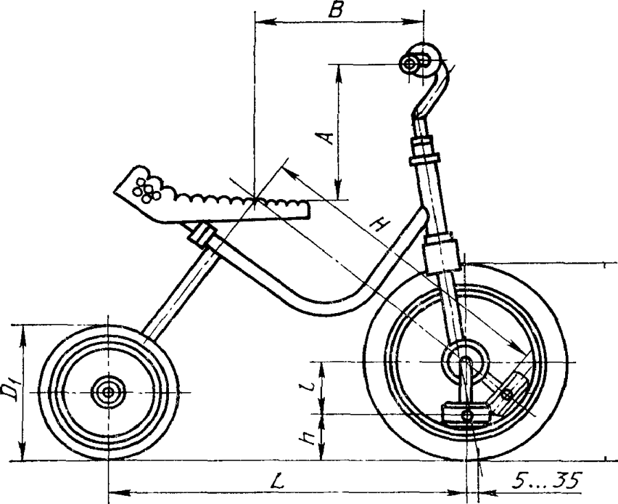 Схема трехколесного велосипеда