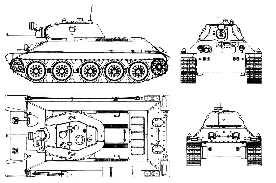 Т 34 76 СТЗ чертеж