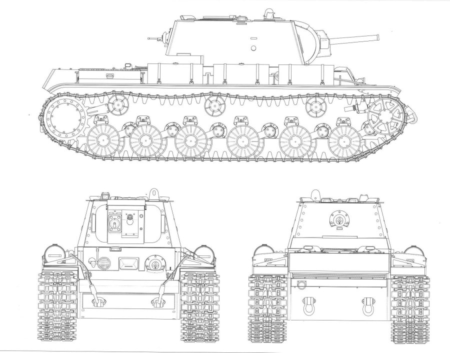 Чертеж танка Су 152 с размерами