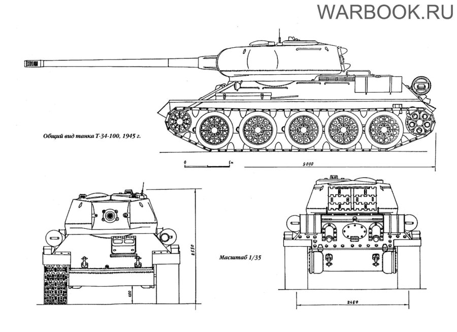 Габариты танка т-34