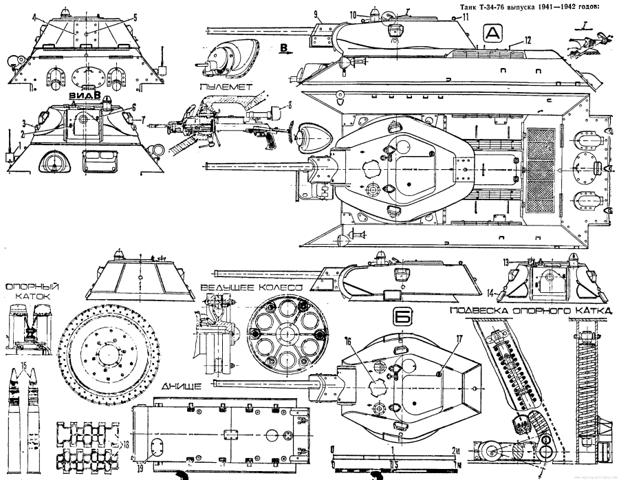 Танк t34 чертеж