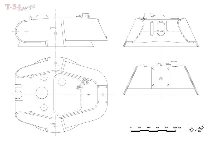 Корпус танка т-34-85 чертёж