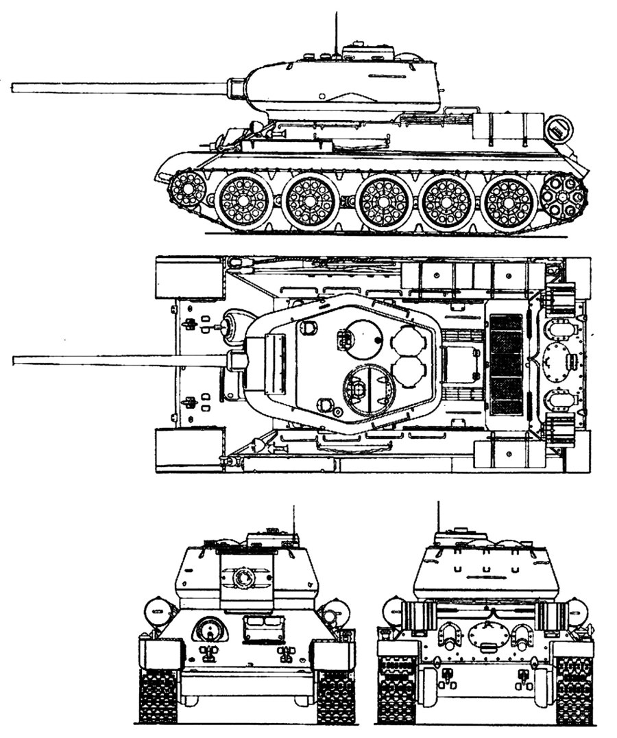 Чертеж танка т 44м