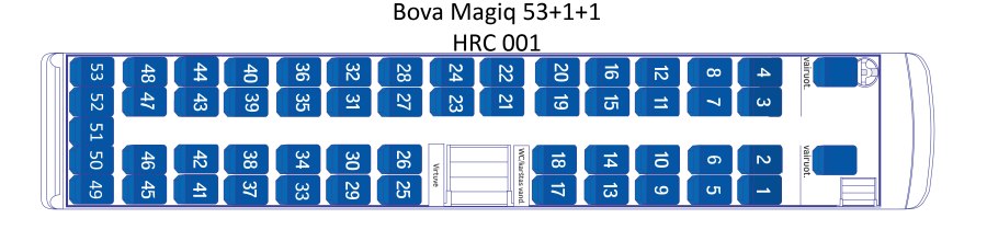 Setra 49 расположения мест