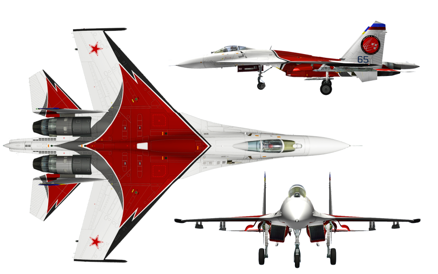 Су-27 истребитель вид сбоку