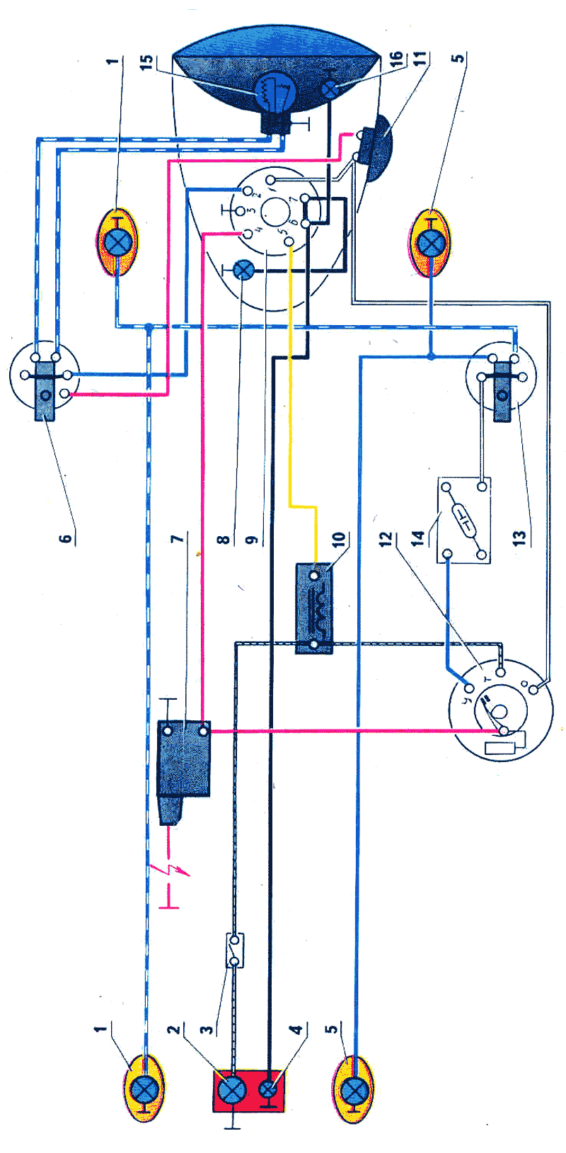 Схема проводки мотоцикла минск 6 вольт