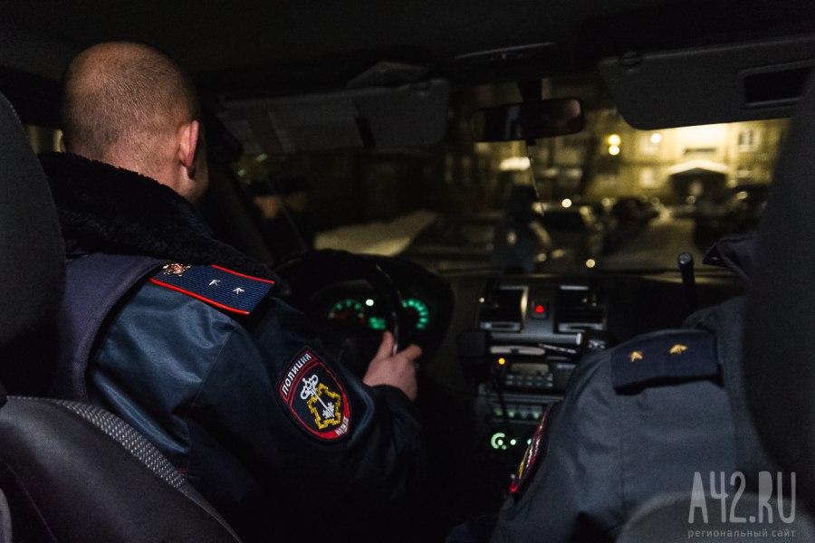 Полицейская машина ночью Россия