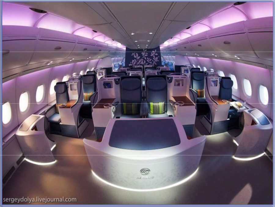 Самолет а380 салон