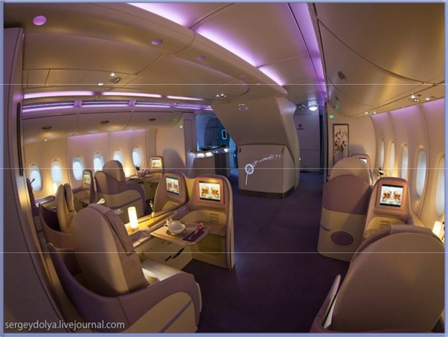 Airbus a380 Emirates салон