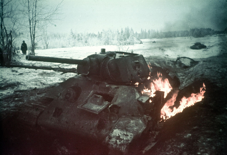 Подбитые танки т34-76 в 1941 году