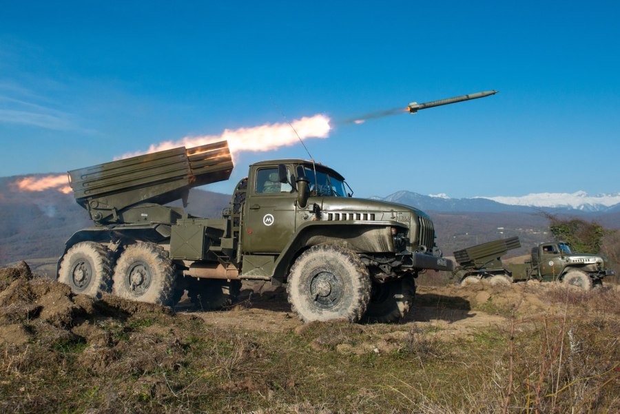 122 Мм РСЗО БМ-21 град