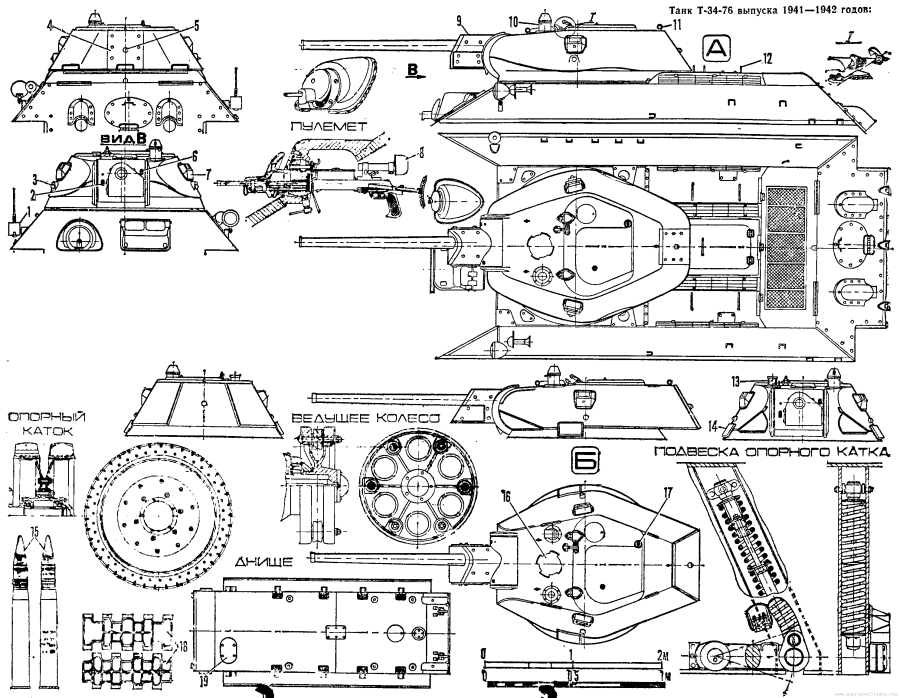 Т 34 85 чертежи с размерами