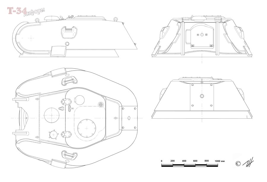 Чертеж башни танка т-34
