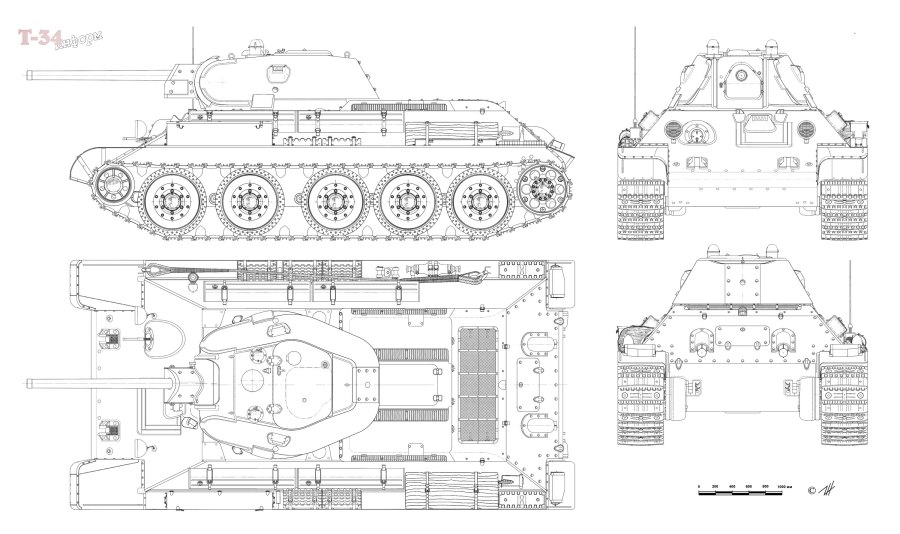 Габариты танка т-34