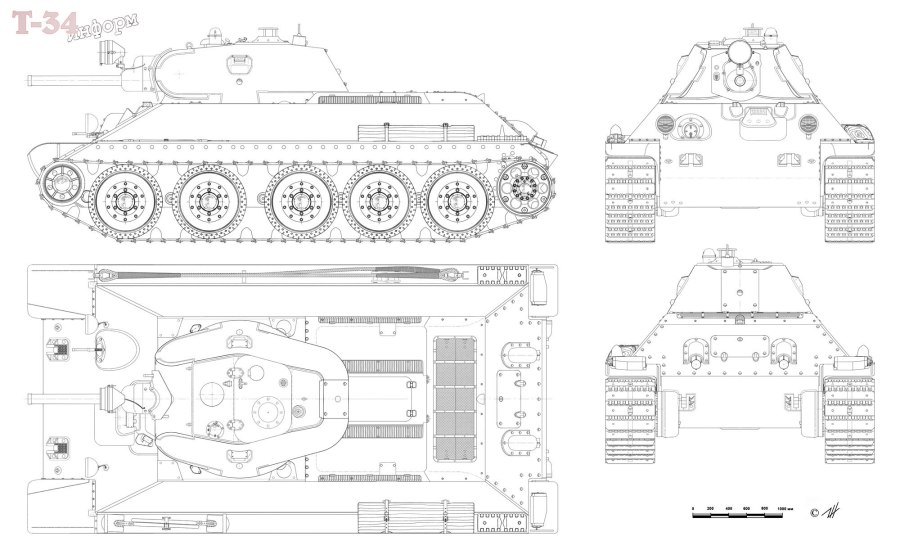 Корпус танка т-34-85 чертёж