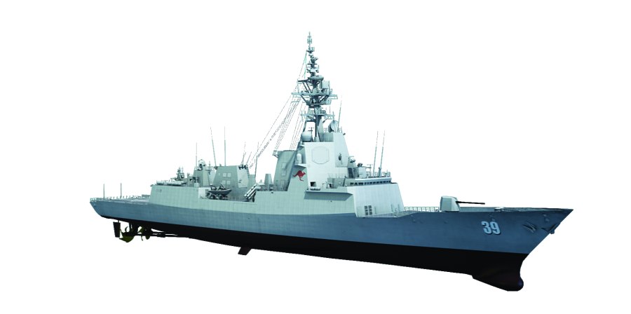 Военный кораблик на белом фоне