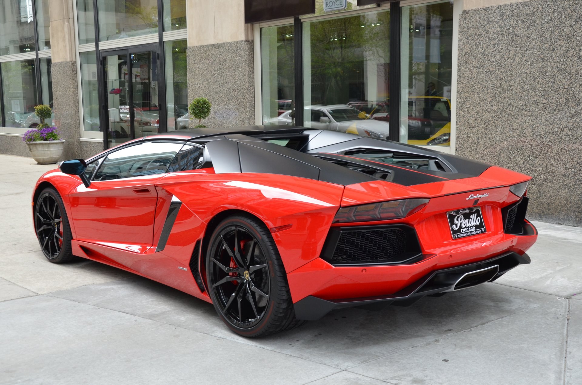 Lamborghini Aventador lp700 4 Roadster Red autumn