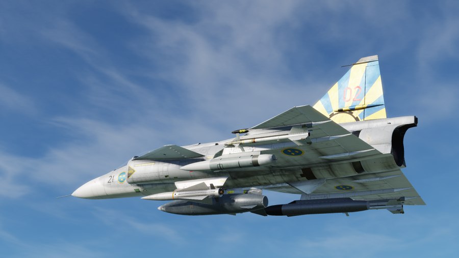 Фон с истребителем Viggen