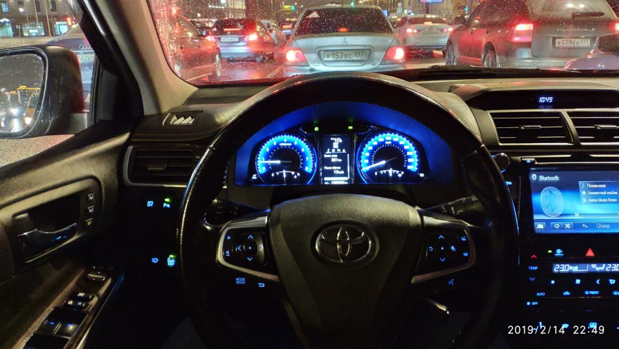 Camry 55 салон ночью