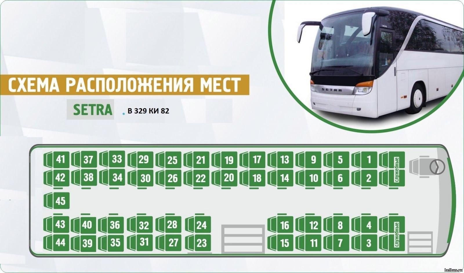 Схема расположения мест в автобусе Neoplan Citylainer-116