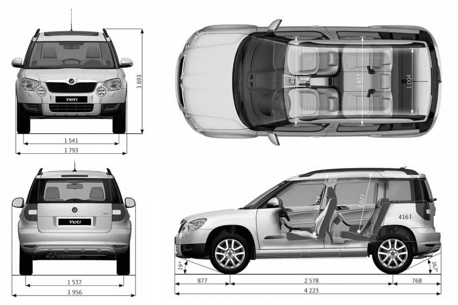 Skoda Yeti 1 багажник