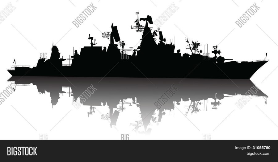 Силуэт военного корабля