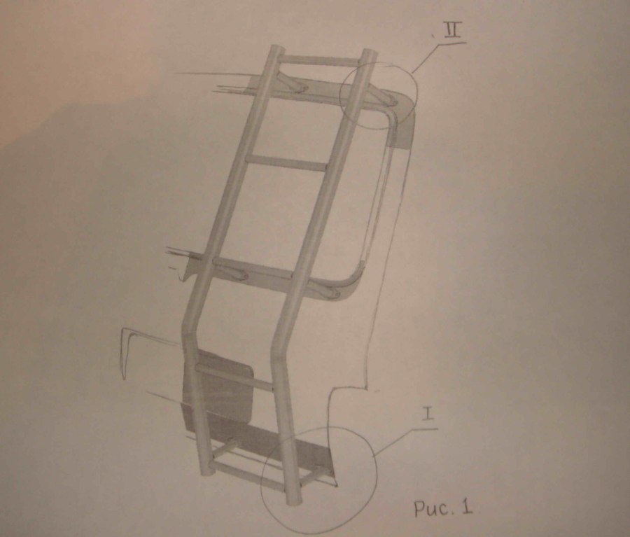 Лестница на багажник Нива 2121
