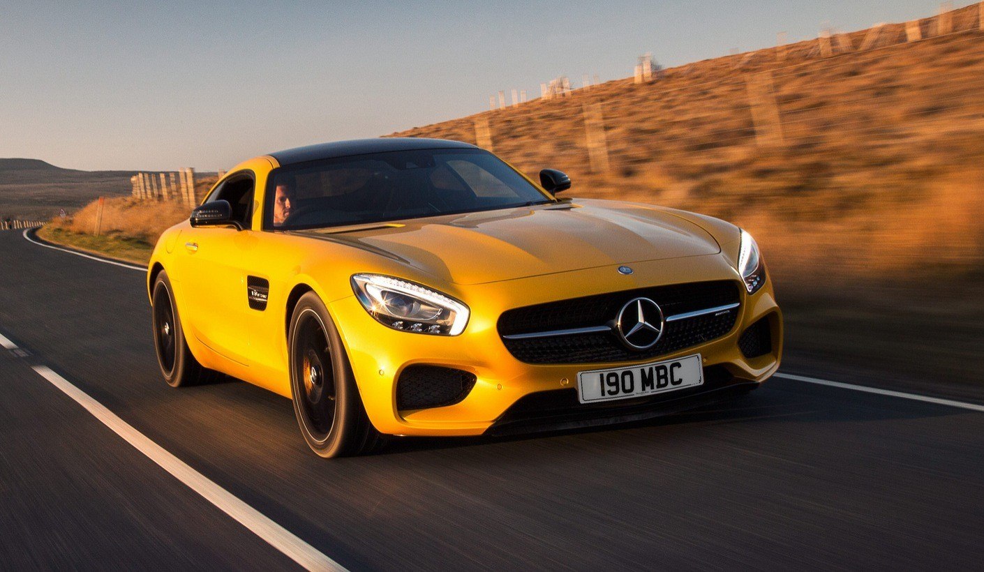 Mercedes AMG gt Yellow 4k