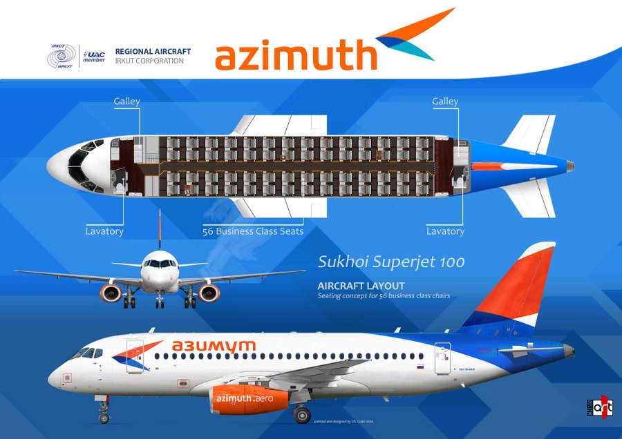 Схема самолета Sukhoi Superjet 100