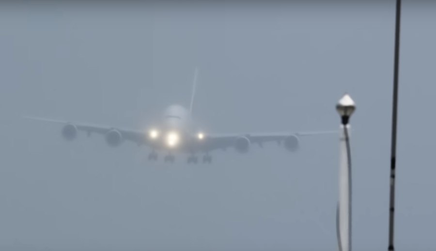 Посадка а380 боковом ветре