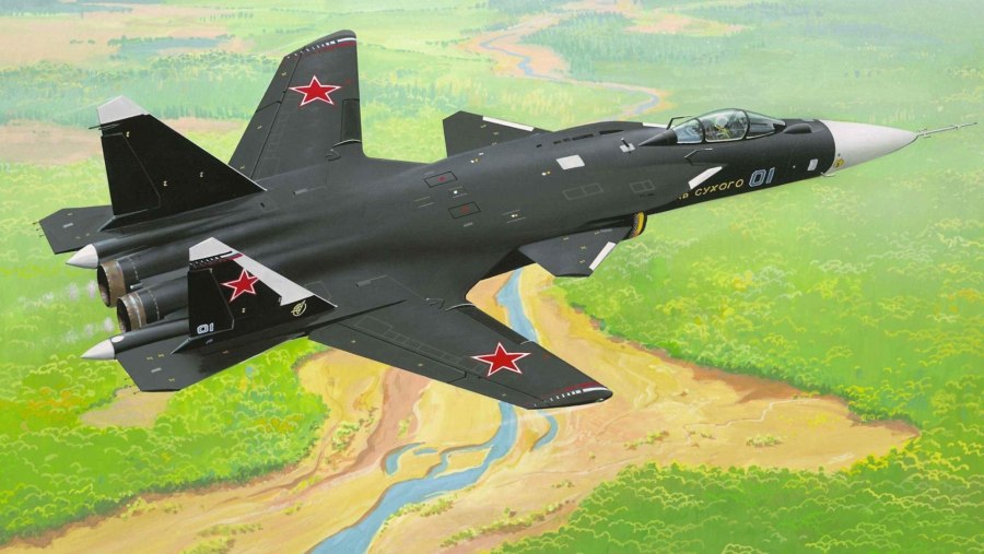 Самолет с обратной стреловидностью крыла Су-47