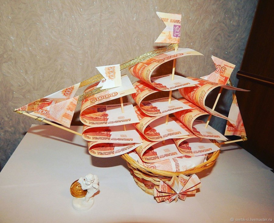 Парусник из купюр