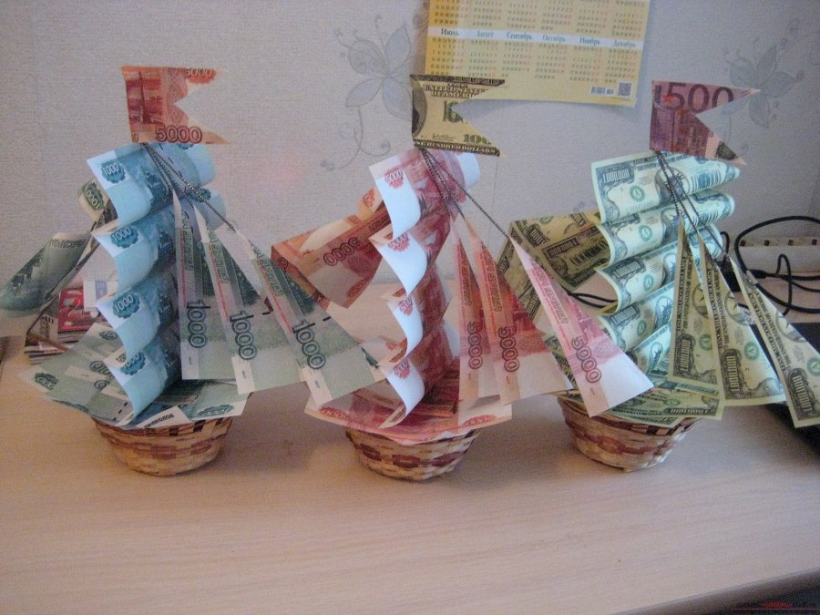 Лодка из купюр