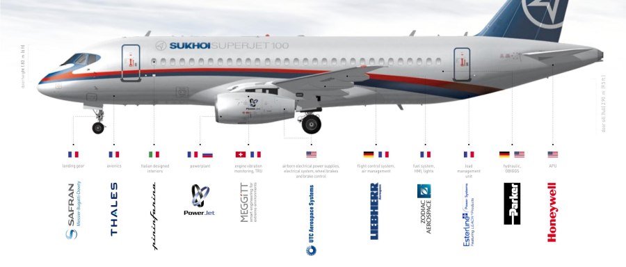 SSJ 100 схема салона Аэрофлот