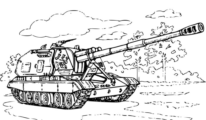 Раскраска танк т34 Военная техника для детей