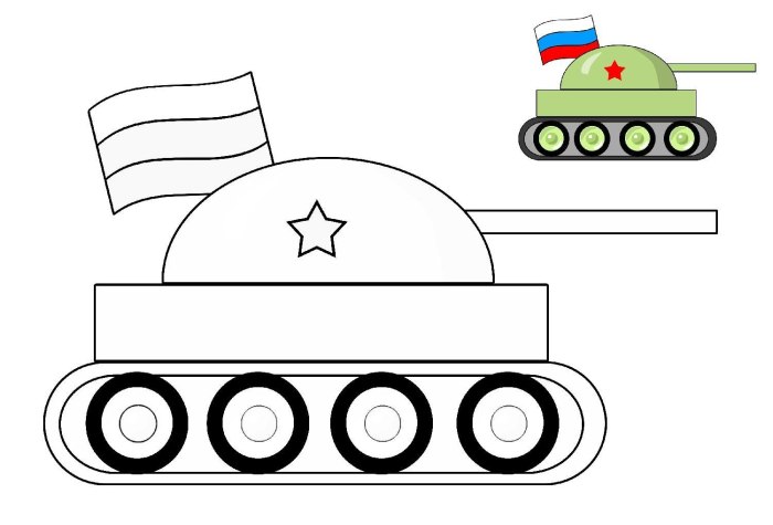 Трафарет танка для детей