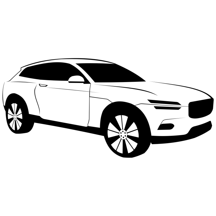 Автомобиль контурный рисунок