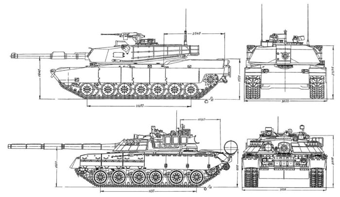 Габариты танка Абрамс м1а2