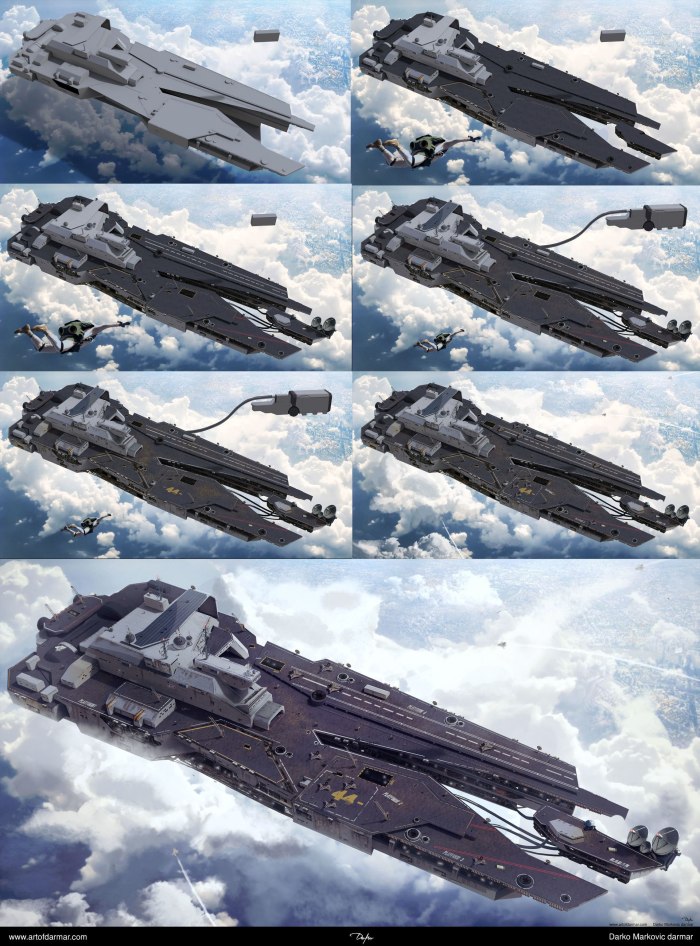 Космический корабль авианосец Sci Fi