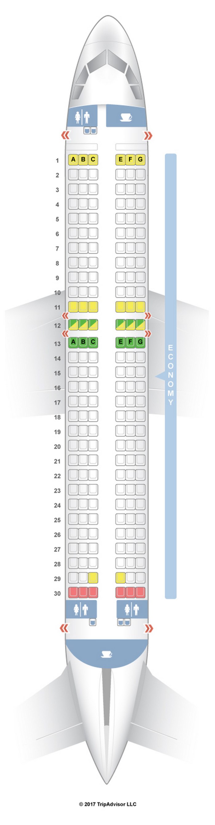 Airbus a321 схема салона