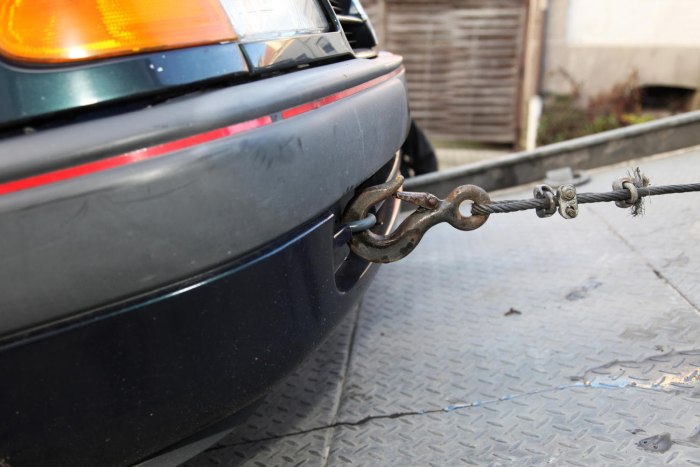 Трос для буксировки автомобиля