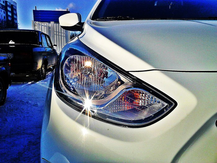 Hyundai Solaris 2012 лэд лампы головного света