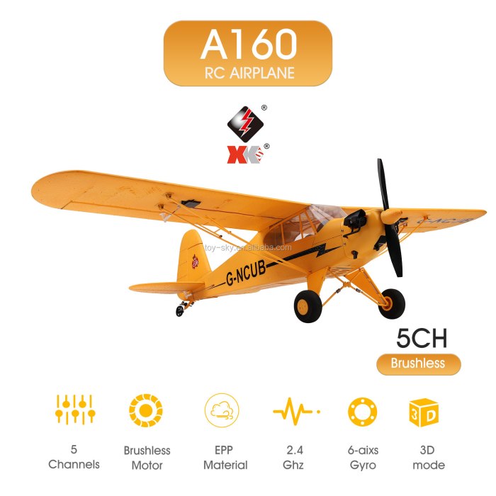 Радиоуправляемый самолет WLTOYS a160 j3 Skylark RC RTF 2.4G - XK-a160