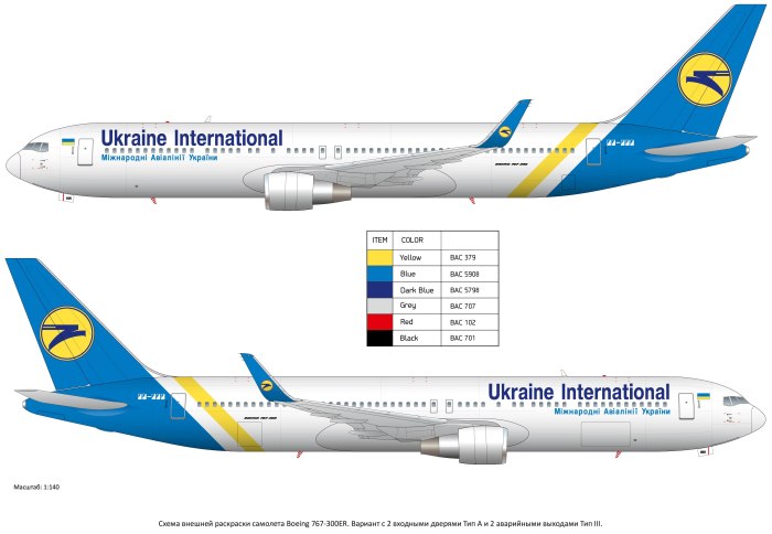 Боинг 767-200 чертеж