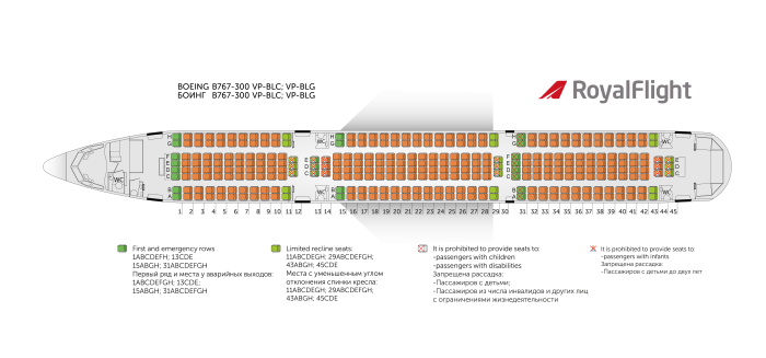 Схема самолета Боинг 767-300