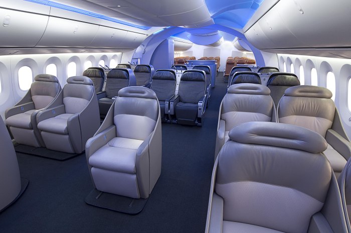 Боинг 787 Дримлайнер внутри