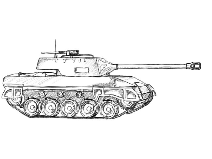 Танк т-34 карандашом