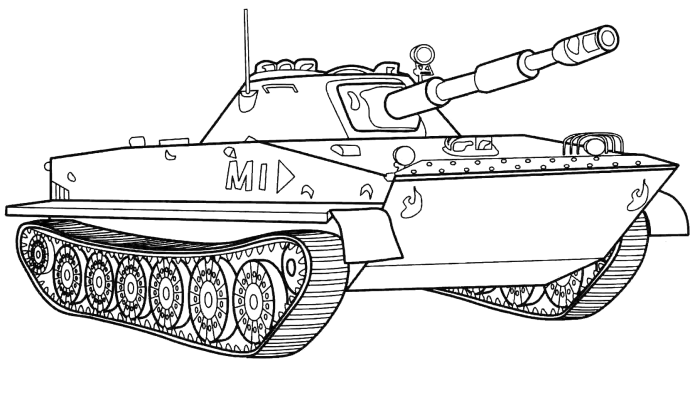 Военный танк раскраска т34